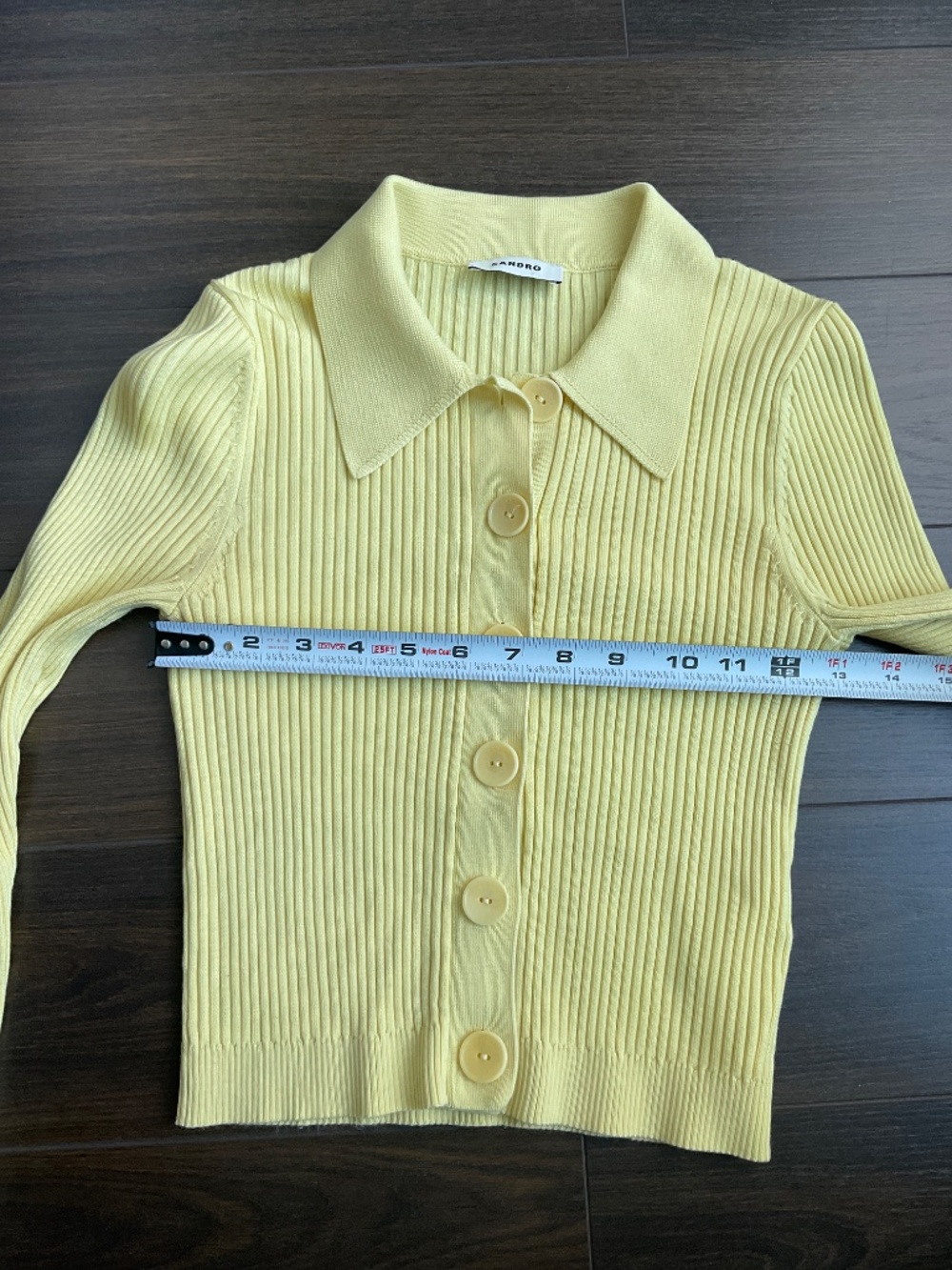 Sandro Ribbed Crop Cardigan - Picture 8 of 8
